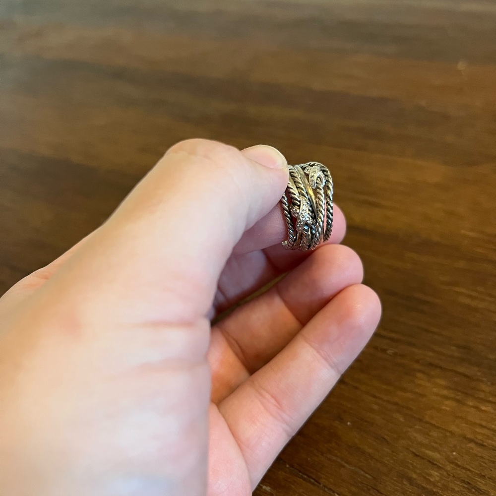 David Yurman double X Crossover Ring